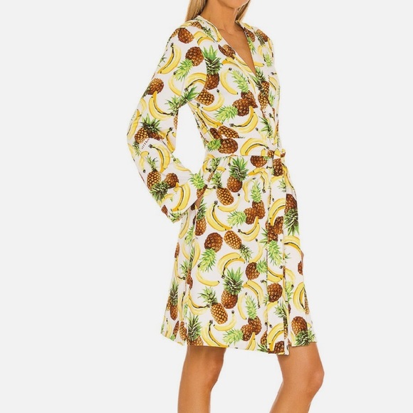 Mason Grey TROPICAL SMOOTHIE Fruit Print Classic Short Robe Women's Size small - Picture 2 of 13